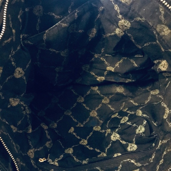 VERY CHIC Ed Hardy Christian Audigier Metallic Gold Black Tiger Purse Handbag - Picture 11 of 11